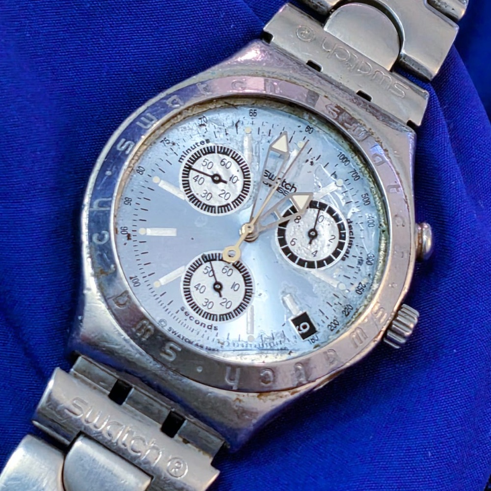Swatch Irony Vintage Chrono Mens Watch for Parts or Repair